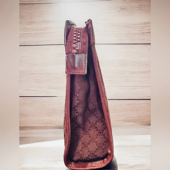 CELINE | Rare Burgundy Macadam Monogram Vintage Pouch Case Clutch - Picture 5 of 8